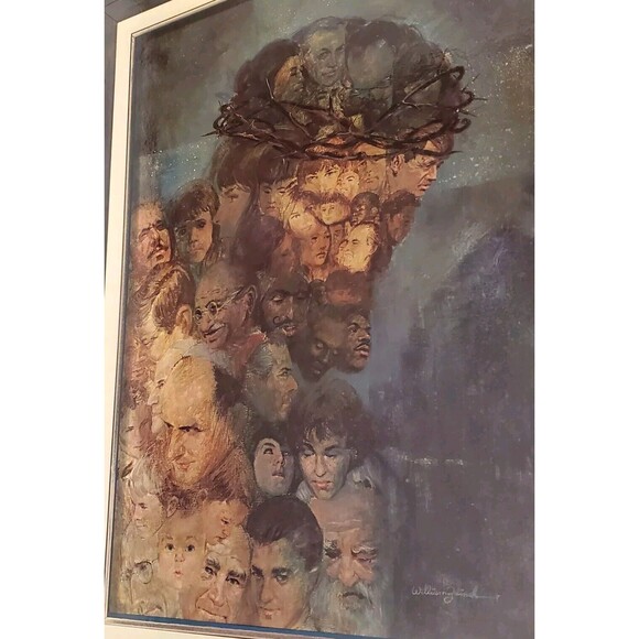 Vintage William Zdinak IN HIS IMAGE Art Print - Hardboard Mounting 23"x 0.5"x18" - Picture 8 of 16